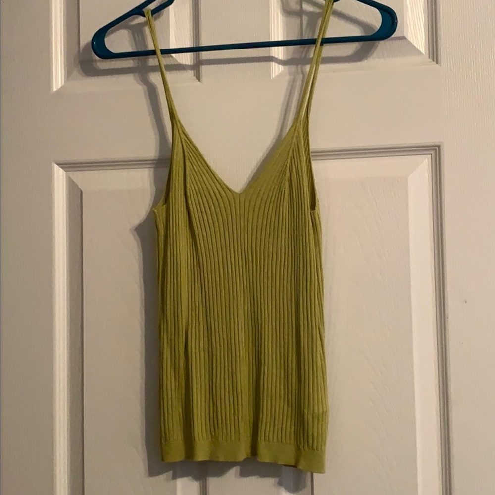 Anthropologie Kiwi Green Ribbed Tank Top